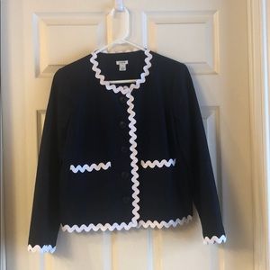 J.crew cotton/linen collarless blazer